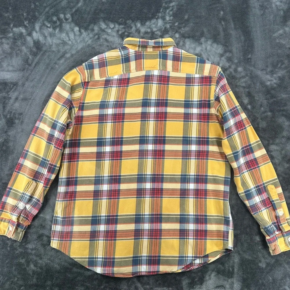 Ralph Lauren Mens XL Plaid Flannel Double Pocket Heavy weight Button Down Shirt